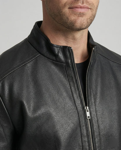 Herren Lederjacke Modern Geschnitten Elegantes Design