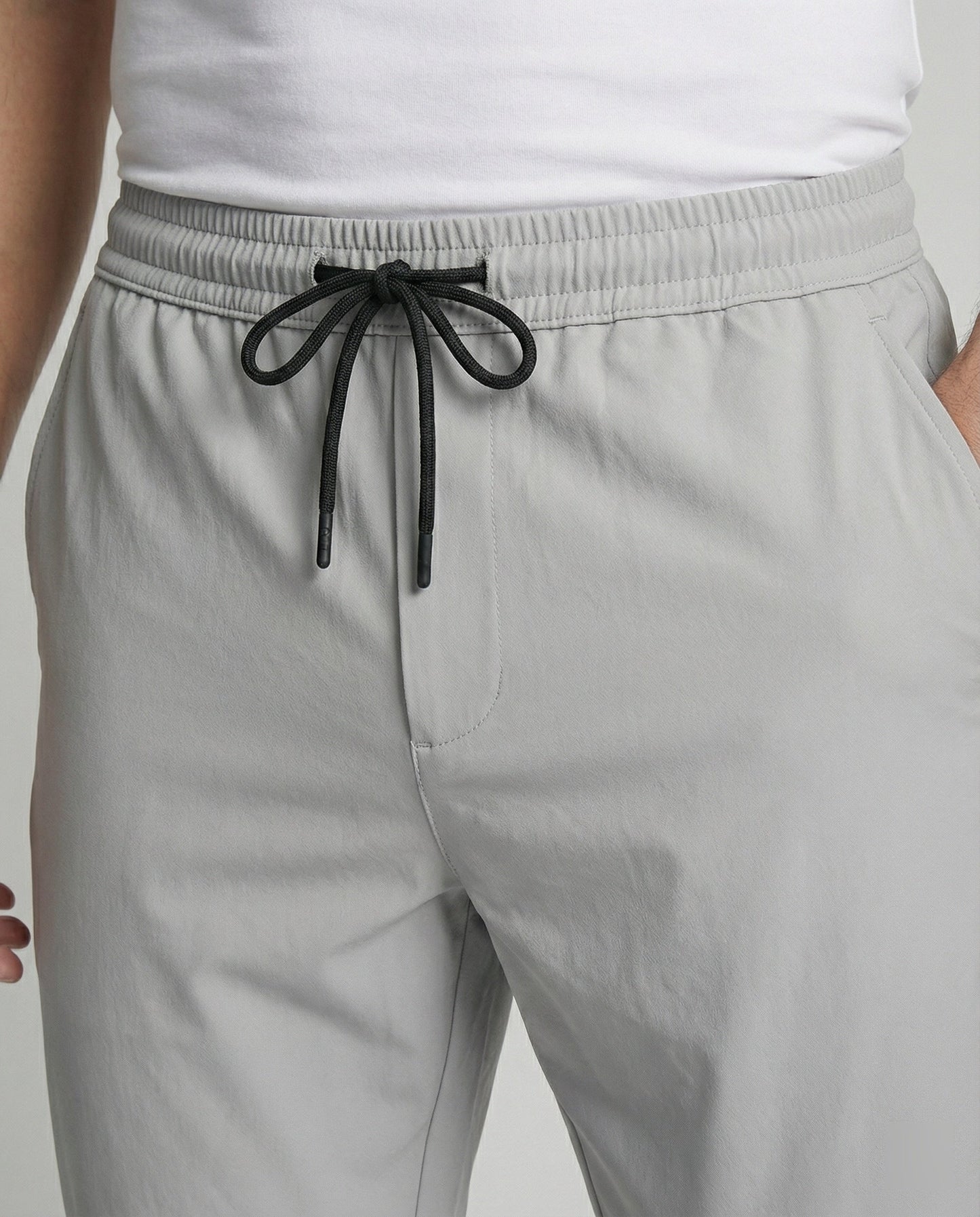 Herren Hose Leicht Bequem mit Verstellbarem Bund und Seiten Taschen