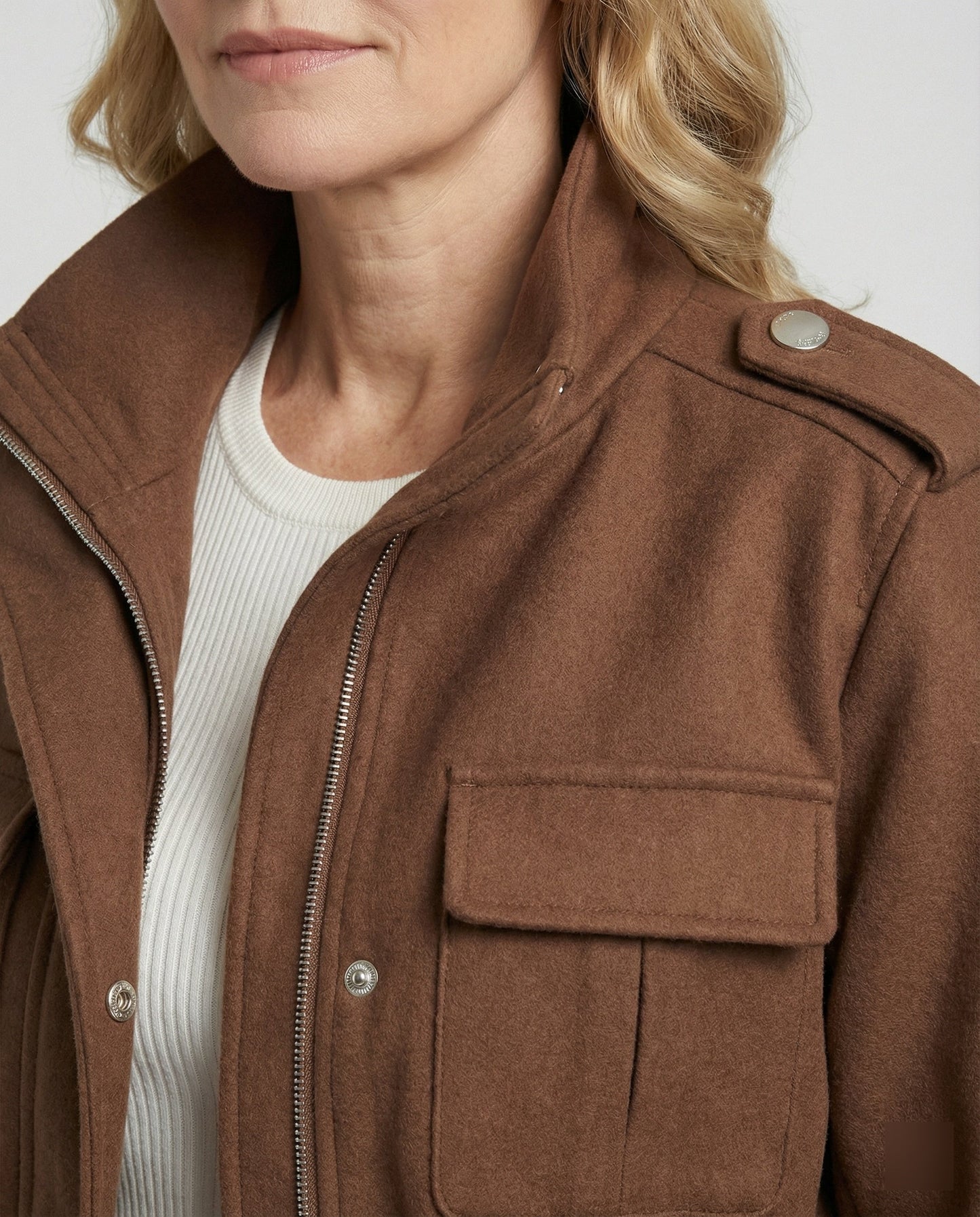 Damen Freizeitjacke Tailliert mit Taschen Modern