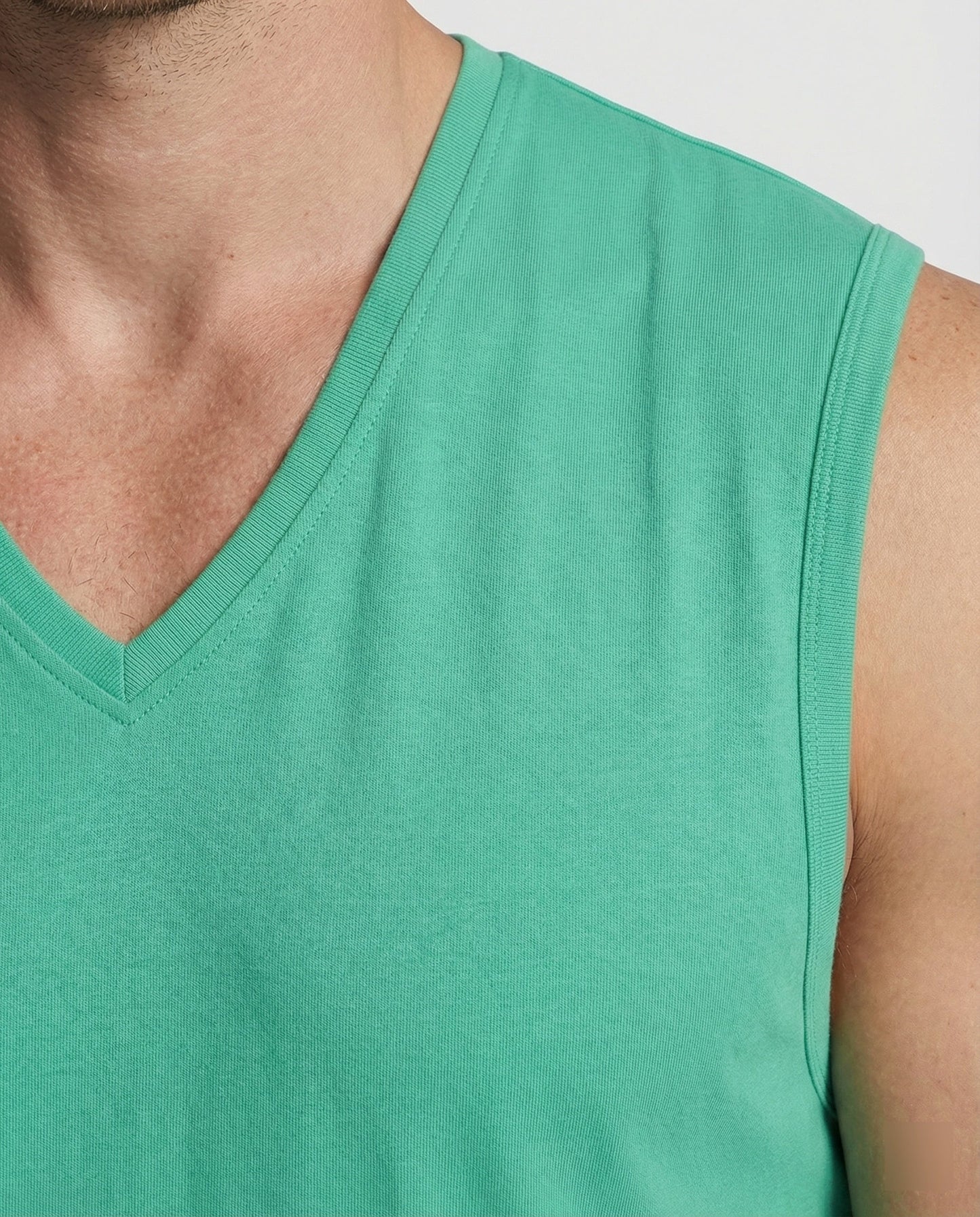 Herren Tanktop Ärmellos Stretch V-Ausschnitt Sportlich