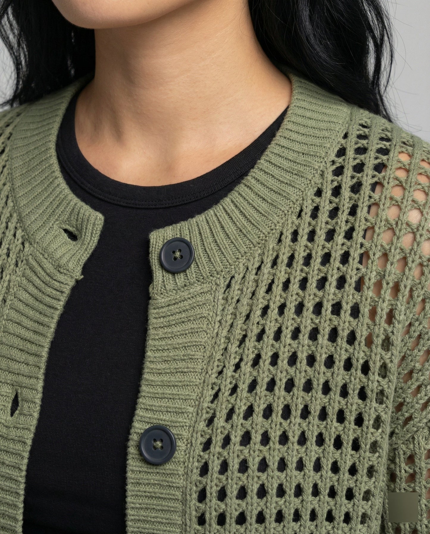 Damen Cardigan Strick Großkaros Luftig Modern