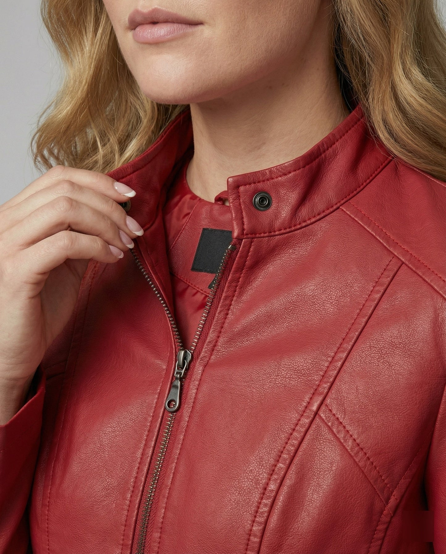 Lederjacke Damen Luxus Stil Schwarz Modern