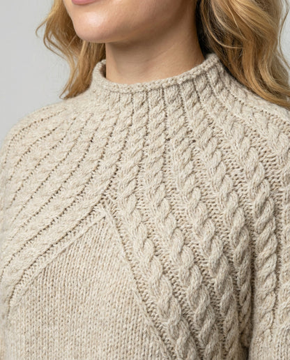 Damen Pullover Rippstrick Hochkragen Lässig