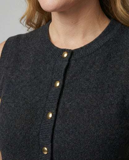 Damen Strickweste Elegante Knopfverschluss Modern