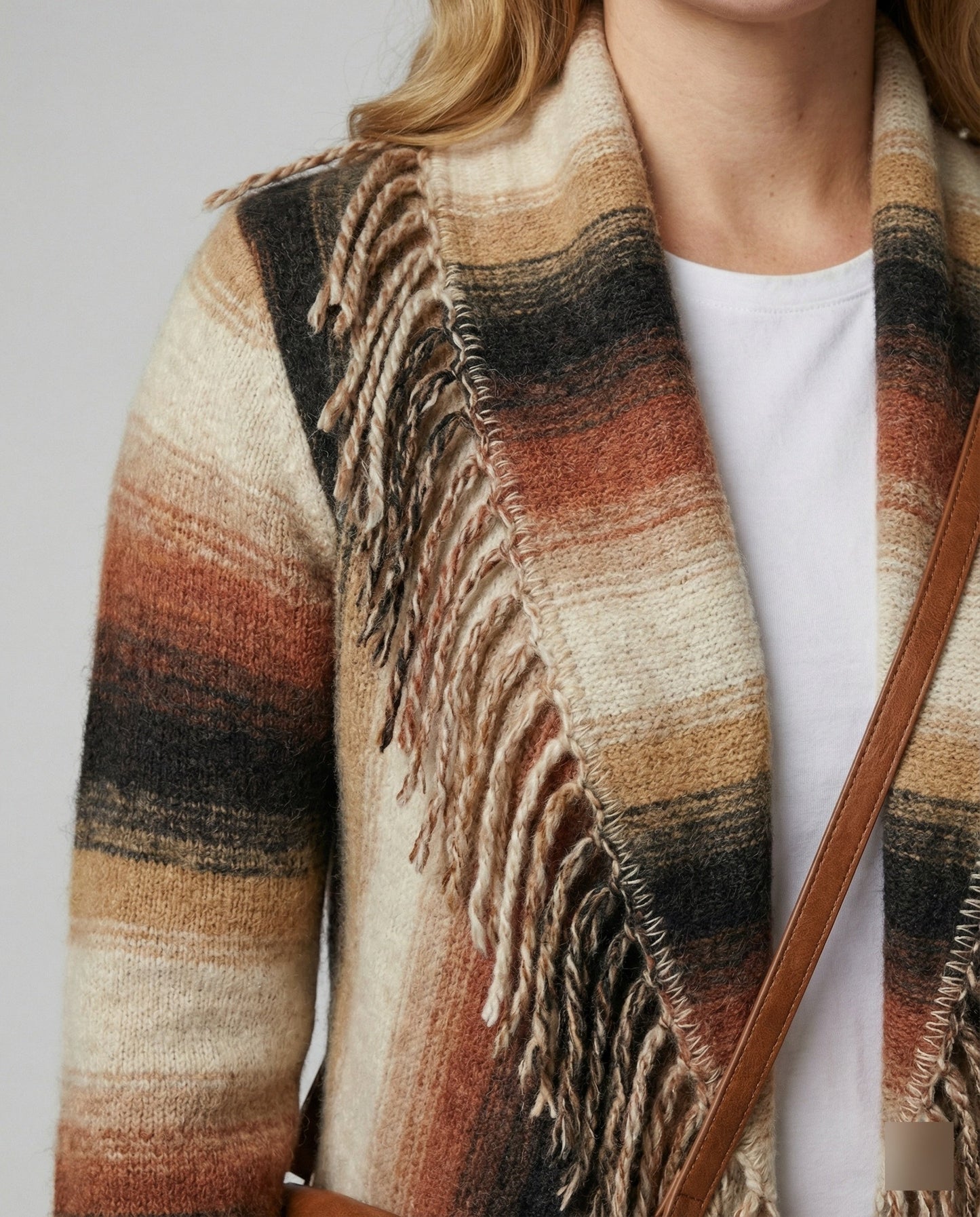 Streifige Poncho Weste Schick Modisch Damenschal