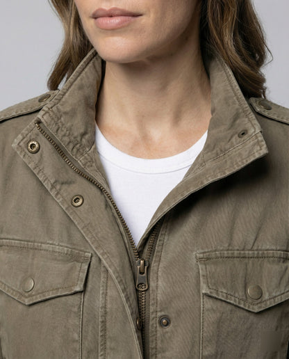 Damen Cargojacke Outdoor Modern Schwarz