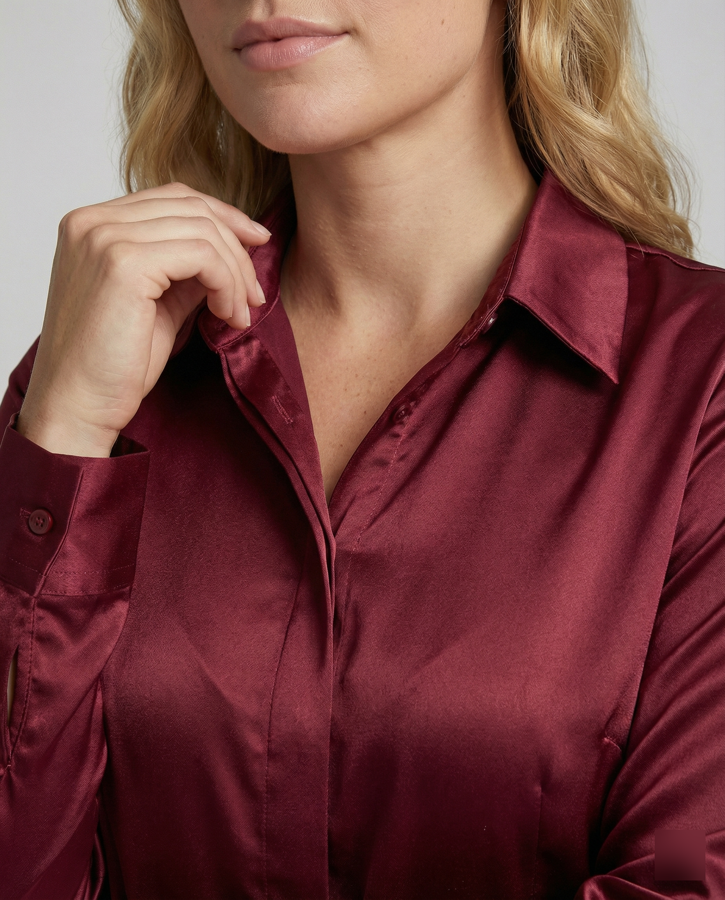 Elegante Damen Bluse Satin Klassisch