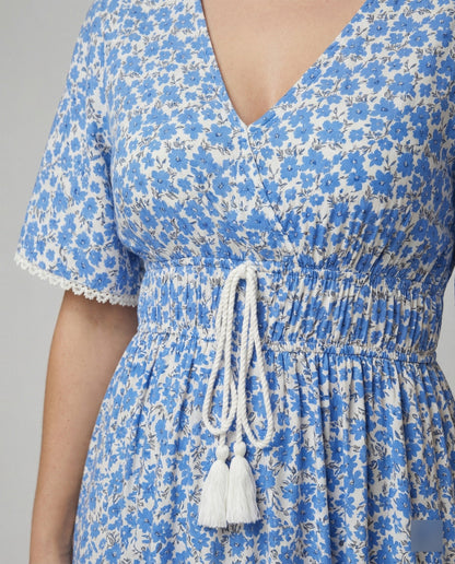 Damen Maxikleid Sommer Floral Blumig Lang