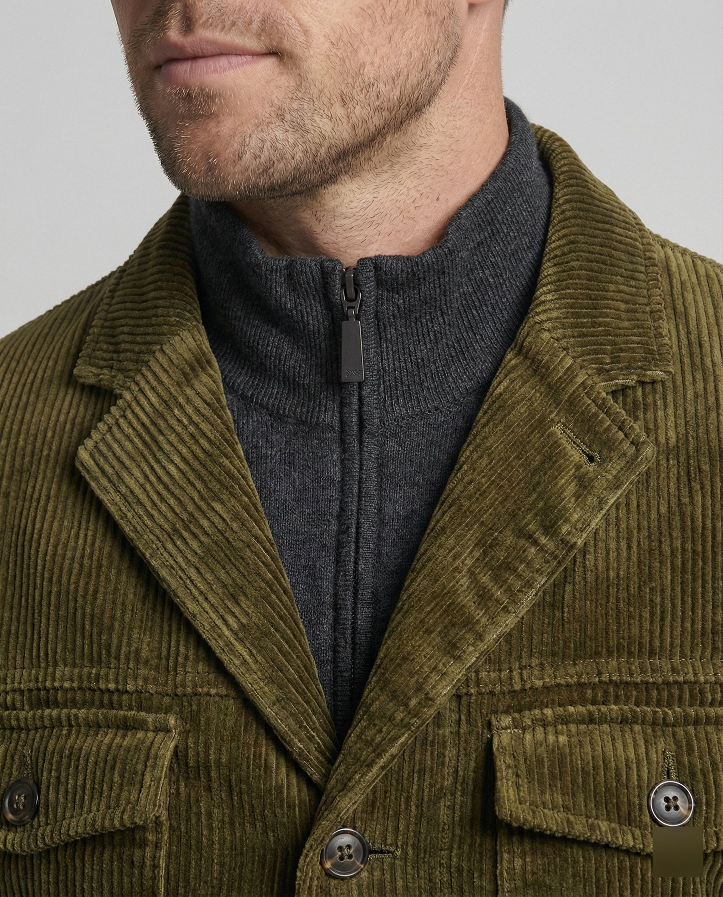 Herren Cordjacke Modern mit Viel Taschen und Reißverschluss