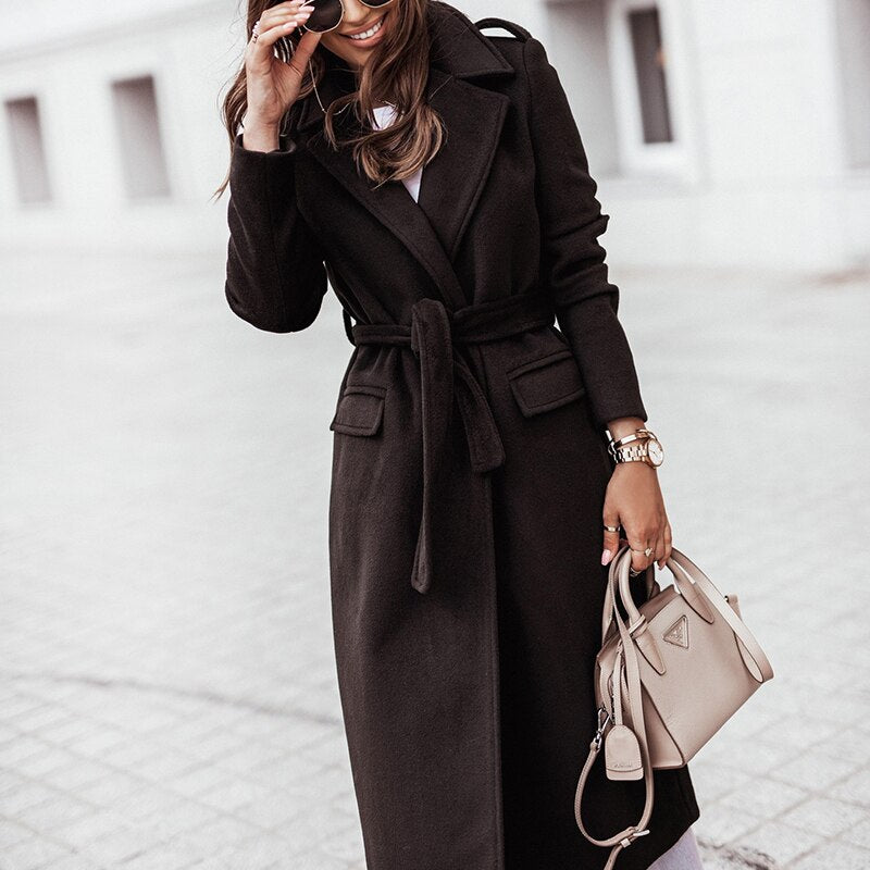 Damen Mantel Langer Trendy Streetstyle