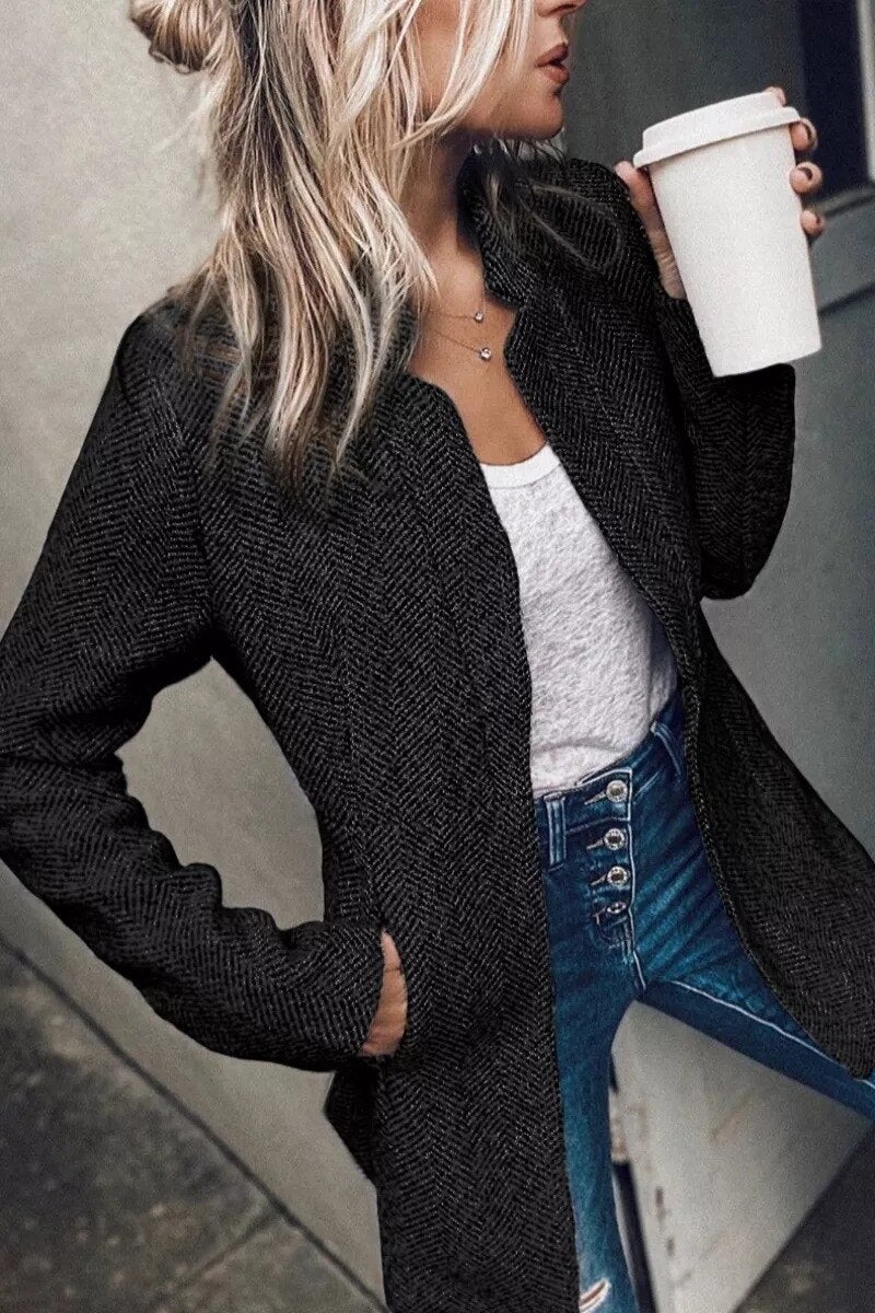 Tweed Jacke Damen Stilvoll Komfortabel Elegannt