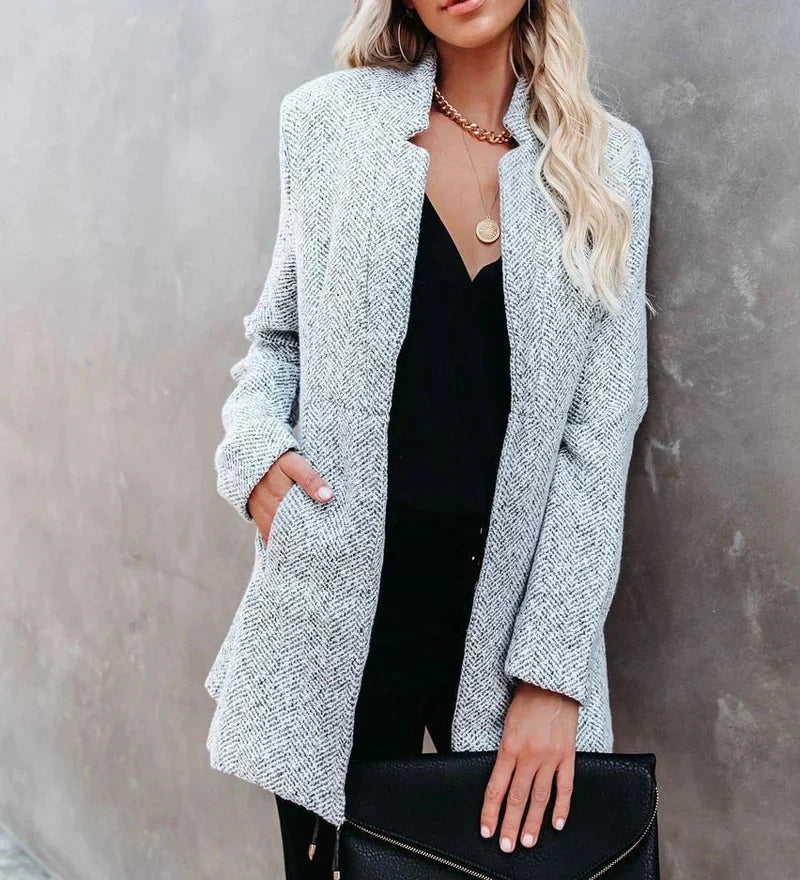 Tweed Jacke Damen Stilvoll Komfortabel Elegannt