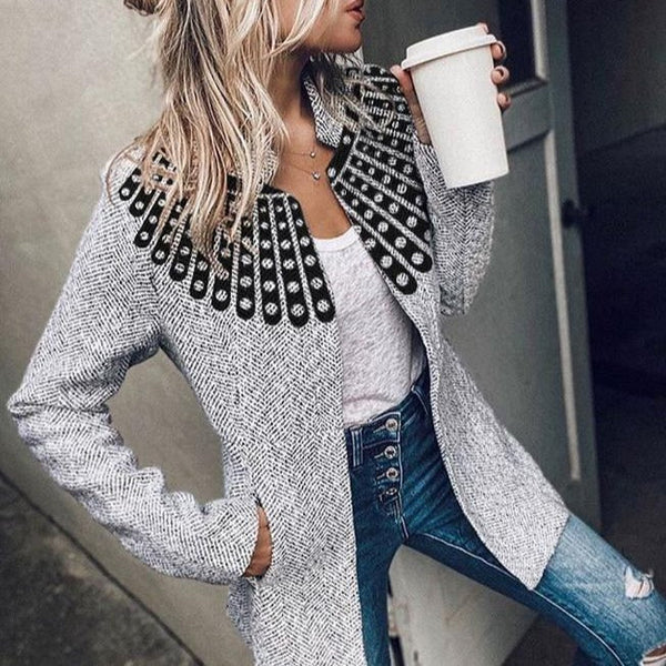 Tweed Jacke Damen Stilvoll Komfortabel Elegannt