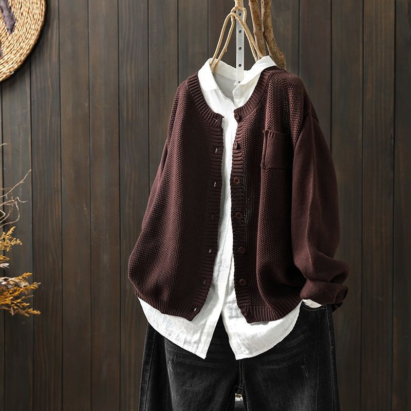Damen Strickjacke Übergroß Knöpfe Oversized - BerlinGlamour