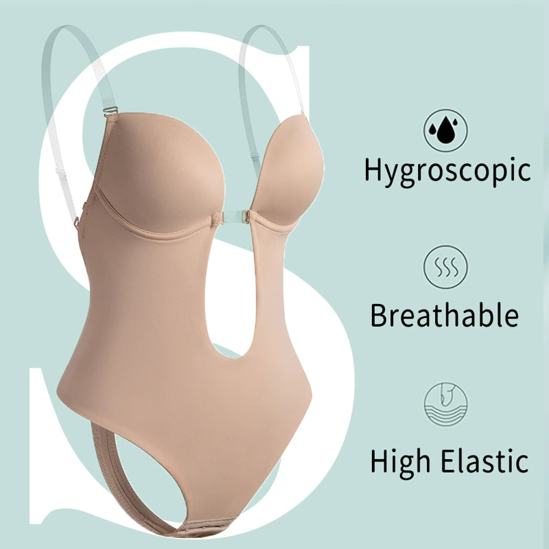 BerlinGlamour | Körperformender V-Ausschnitt Bodysuit Frauen