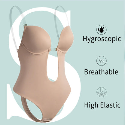 BerlinGlamour | Körperformender V-Ausschnitt Bodysuit Frauen