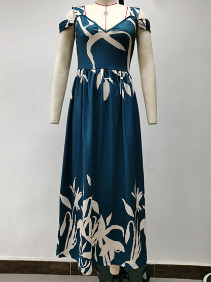 Elegantes Damen Kleid Off Shoulder Lang Bürokleid