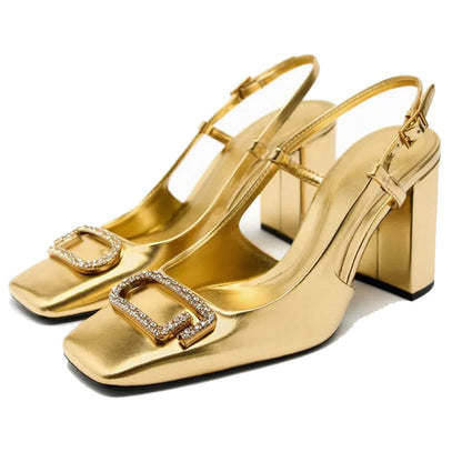 Damen Sling Back Schuhe High Heels Elegante Büro Schuhe