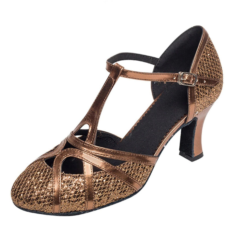 Tanzschuhe Damen Latein Salsa 7cm High Heel