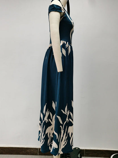 Elegantes Damen Kleid Off Shoulder Lang Bürokleid