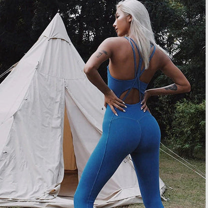 Yoga Bodysuit Sportlich Fitness Einteiler Trainingbekleidung Damen