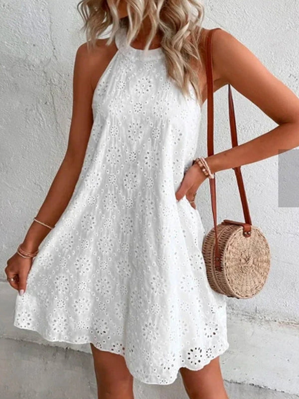 Weißes Mini Sommerkleid Frauen Sexy Kurz - BerlinGlamour