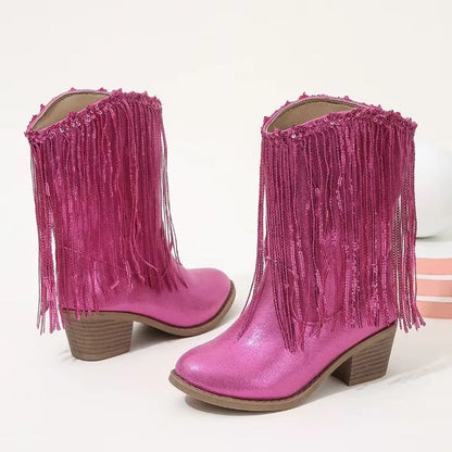 Rosa Kinderstiefel Elegant Britannia Stiefel für Mädchen