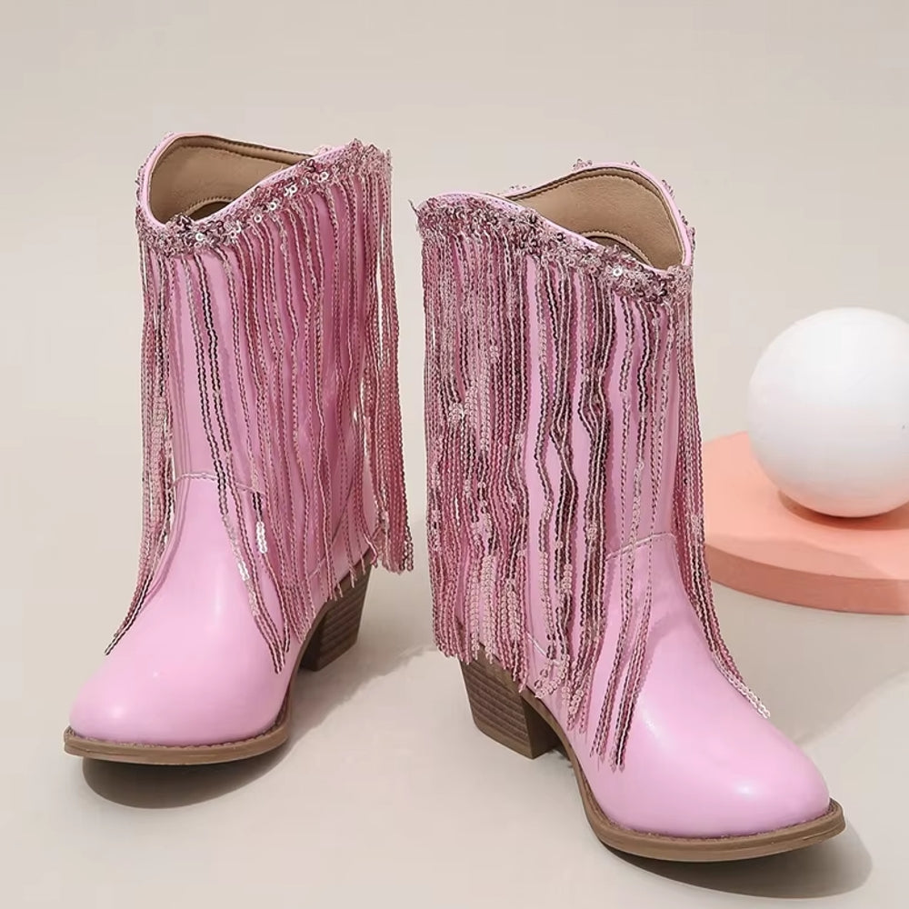 Rosa Kinderstiefel Elegant Britannia Stiefel für Mädchen