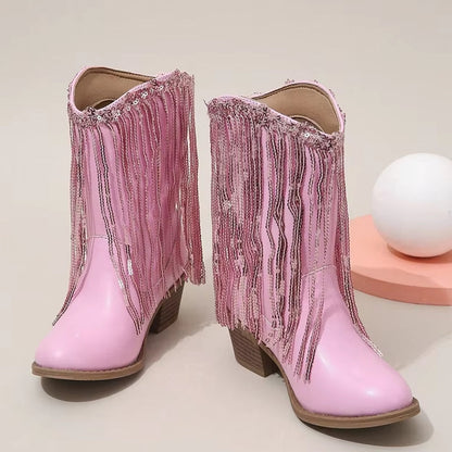 Rosa Kinderstiefel Elegant Britannia Stiefel für Mädchen