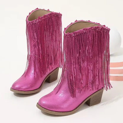 Rosa Kinderstiefel Elegant Britannia Stiefel für Mädchen