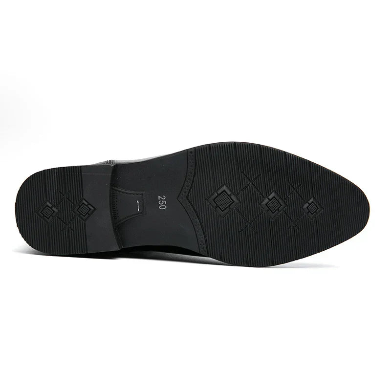 Herren Chelsea Stiefel Leder Schwarz Modern