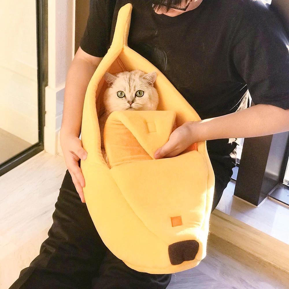 Hundebett Bananen Muster Weich & Plüschig
