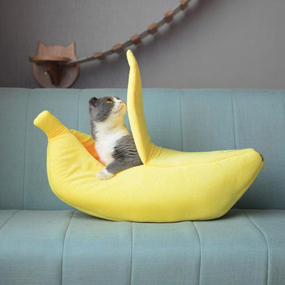 Hundebett Bananen Muster Weich & Plüschig