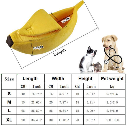 Hundebett Bananen Muster Weich & Plüschig