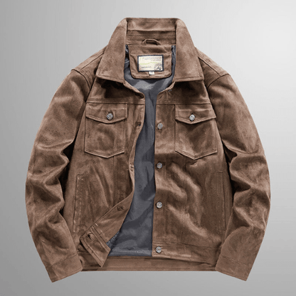 Herren Wildlederjacke Warm Lederjacke Herbst Stilvoll