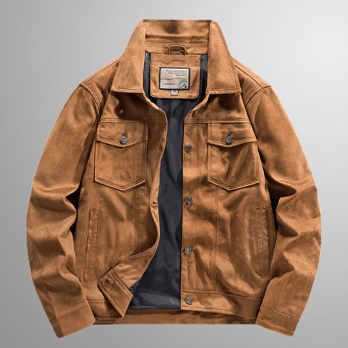 Herren Wildlederjacke Warm Lederjacke Herbst Stilvoll