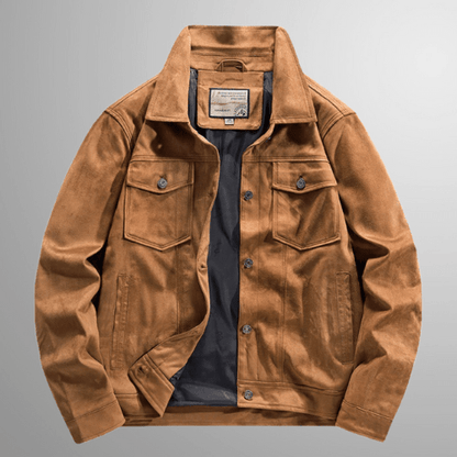 Herren Wildlederjacke Warm Lederjacke Herbst Stilvoll