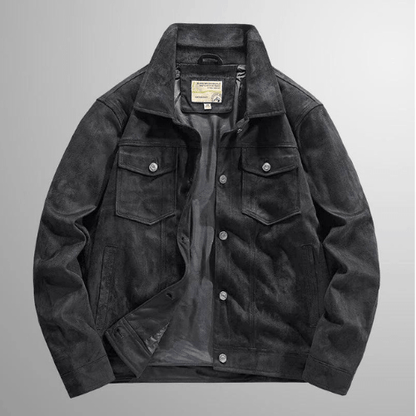 Herren Wildlederjacke Warm Lederjacke Herbst Stilvoll