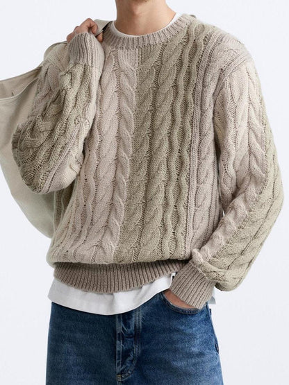 Grobstrick-Pullover Zopfmuster Klassisch Warm Bequem