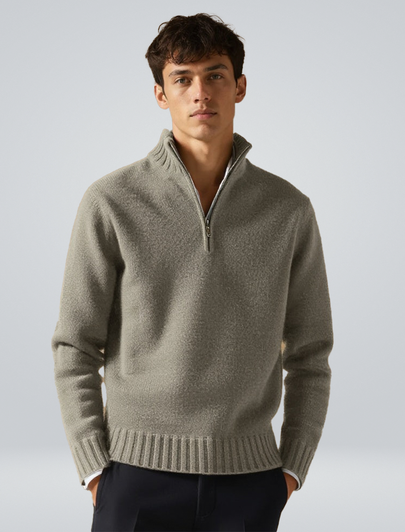 Luxuriöser Pullover Halb-Reißverschluss Warm - BerlinGlamour