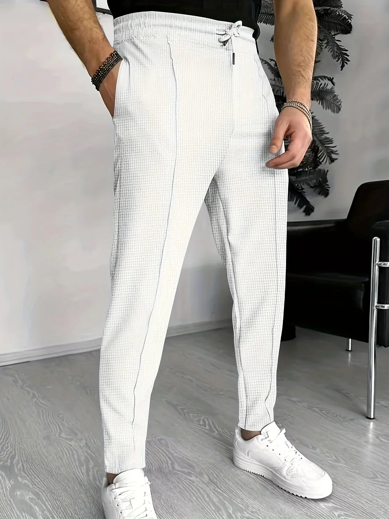 Herrenhose Slim Fit Karo Modern