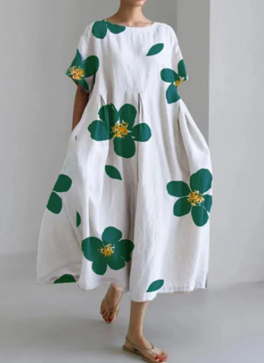 Baumwoll-Look Kleid mit 3D-Druck von BerlinGlamour