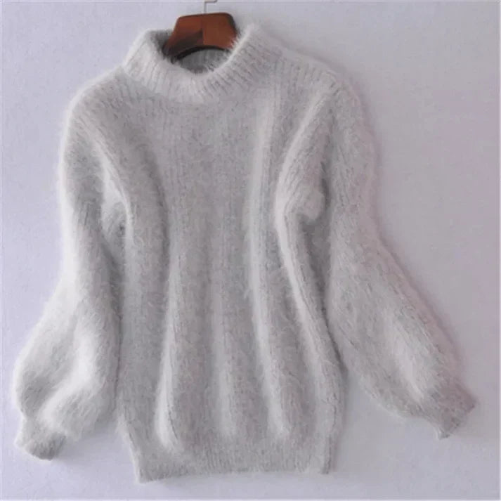Weinlese Angora Pullover Soft Warm