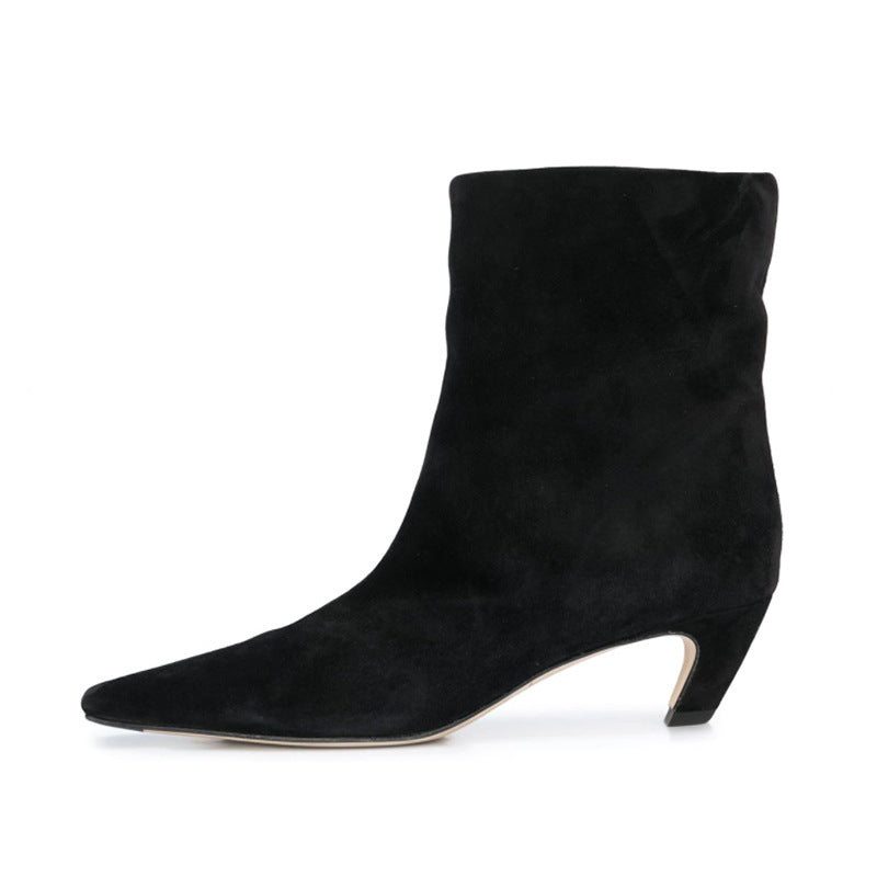 Damen Lederstiefeletten Winter Warm Elegantes Design