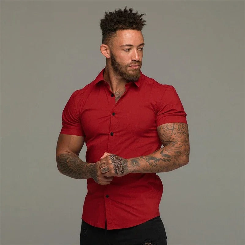 Schwarzes Slimfit Herrenhemd Business Leicht - BerlinGlamour