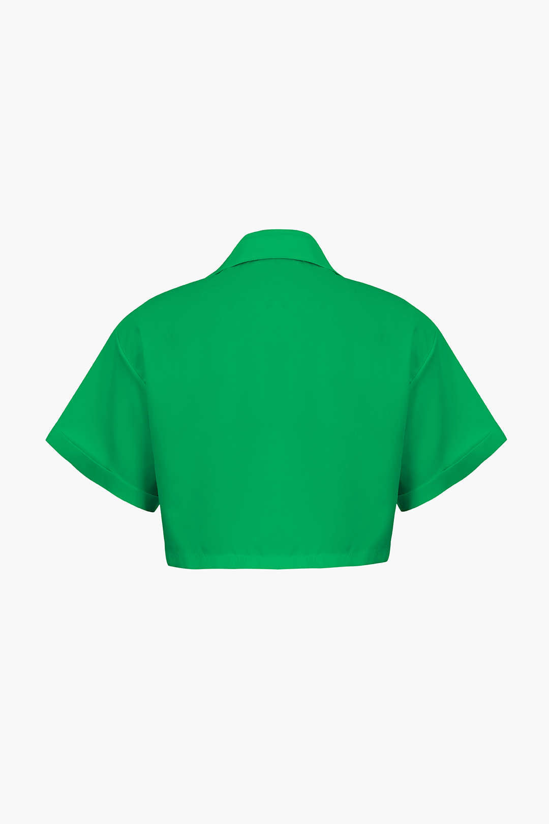 Kurzarmshirt Damen Crop Top mit Kragen Modern