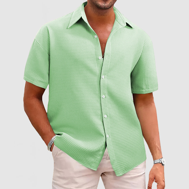Herren Hemd Waffelstrick Modern Komfortabel