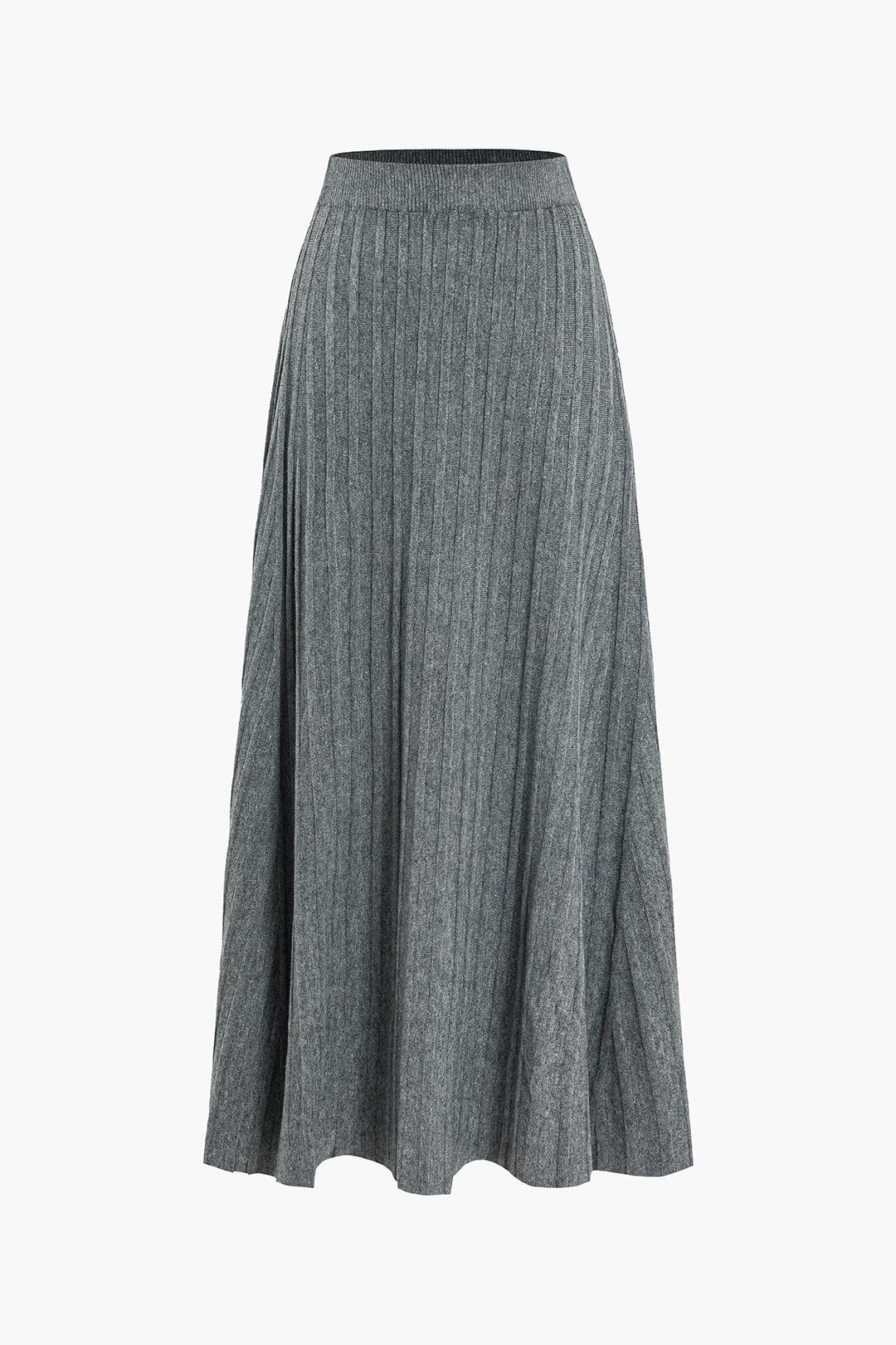 Midirock Damen Plissee Rock Elastisch