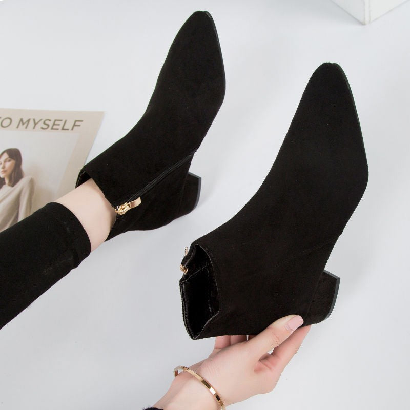 Damen Lederstiefeletten Herbst Winter Mode - BerlinGlamour