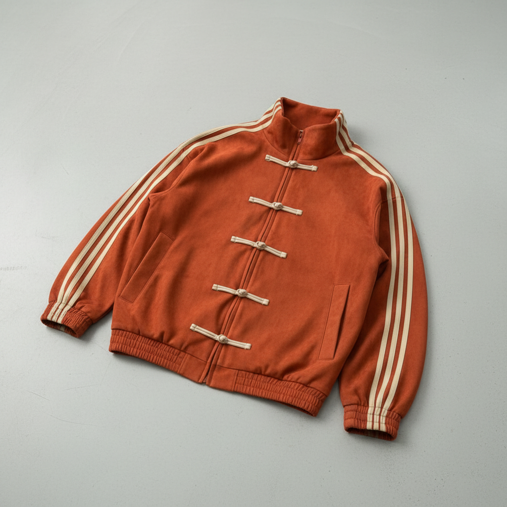 Retro Sportjacke Herren Knopf Schlaufen Funktionsshirt